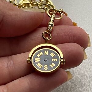 Gold Compass Pendant - Double Sided 18kt gold plated